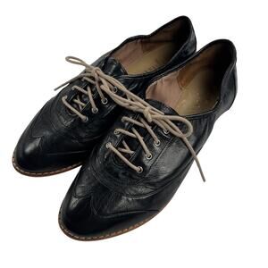 Cole Haan Soft Leather Wingtip Oxford Lace Up Ballet Style Shoes Black Size 7B